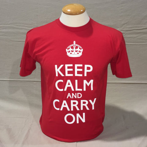'Keep Calm and Carry On' T-Shirt - Red